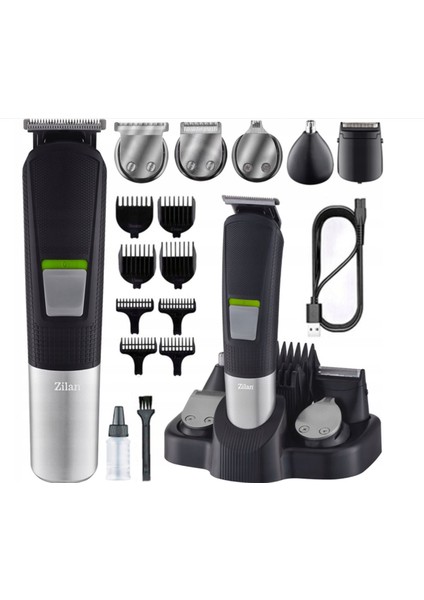 11'in 1 Çok Fonksiyonlu Tıraş Makinesi Hızlı Şarj LED I Kablosuz Siyah