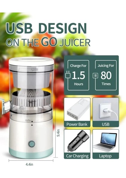 li Taşınabilir Mini Meyve ve Narenciye Sıkacağı USB Şarjli