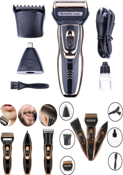 Kablosuz Çok Başlıklı Burun Saç ve Sinekkaydı Tıraş Makinesi Siyah fiyatları
