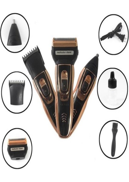 Kablosuz Çok Başlıklı Burun Saç ve Sinekkaydı Tıraş Makinesi Siyah indirimleri