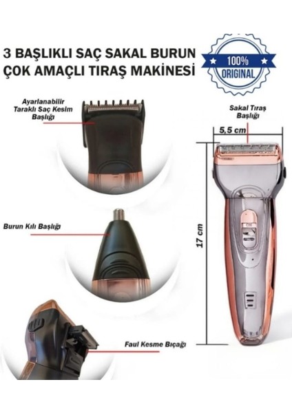 Çok Amaçlı Tıraş Makinesi Saç Sakal ve Burun Siyah fiyatları