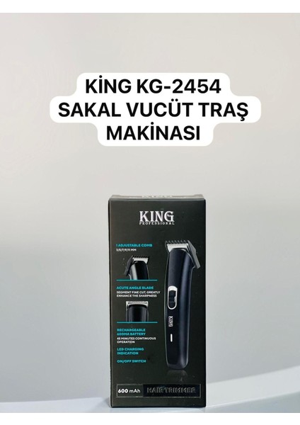 Kademeli Ayarlanabilir Kablosuz Saç ve Sakal Traş Makinesi Siyah