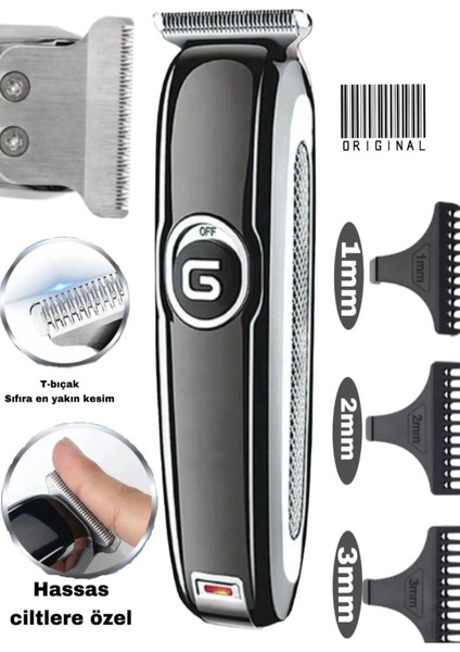 Gümüş li Profesyonel Saç Sakal Tıraş Makinesi ve