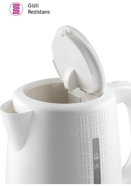 Beyaz Isıtıcı Kettle, Şık ve Pratik Ev Mutfak Aksesuarı