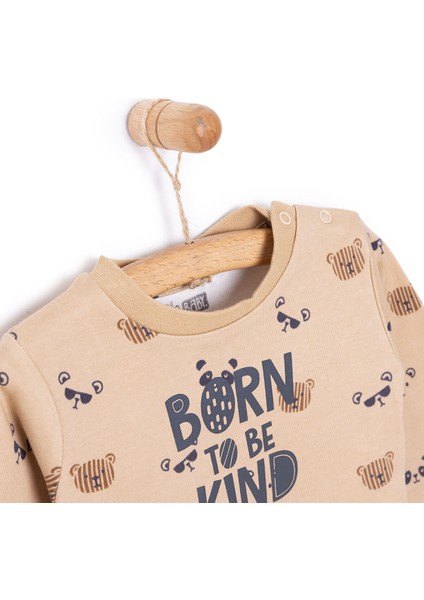 Basic Ayı Baskılı Interlok Uzun Kol Tshirt Erkek Bebek fiyatları