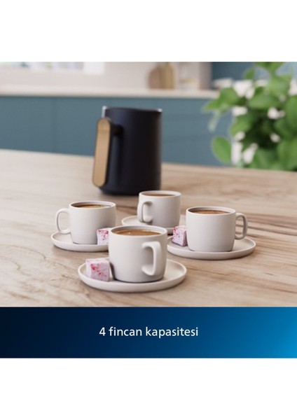 4 Kişilik Türk Kahvesi Makinesi, Közde Pişirme, Siyah Renk