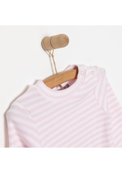 Yenidoğan Çizgili Unisex Sweatshirt-Patiksiz Alt 2li Takım Kız Bebek modelleri