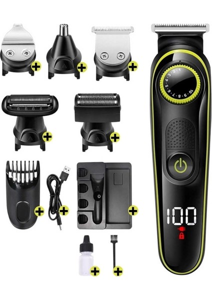 5'li Çok Fonksiyonlu Saç Sakal Burun Tıraş Cihazı Bej