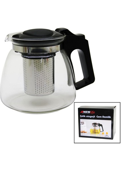 Beyaz Cam Demlik 900ML, Şık ve Kullanışlı Çay Demleme Kabı