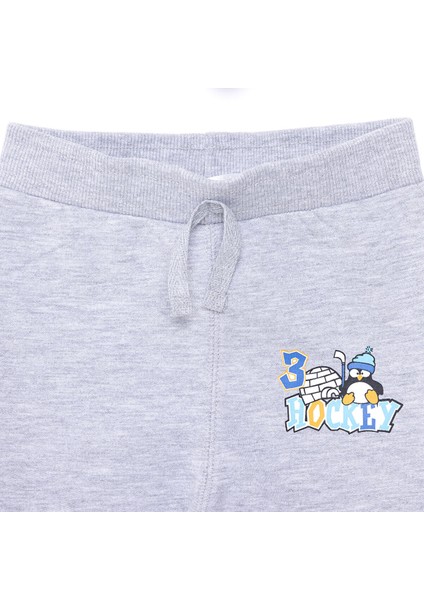 Basic Az Şardonlu Buz Hokeyi ve Penguen Baskılı Eşofman Alt Unisex modelleri