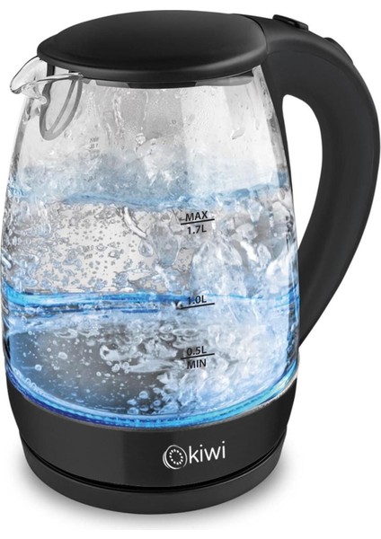 Siyah Cam Su Isıtıcı Kettle, Pratik ve Şık Tasarım