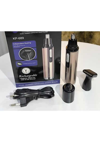 2'li Şarjlı Kulak Burun Kılı Temizleme ve Tüy Düzeltme Makinesi Gri