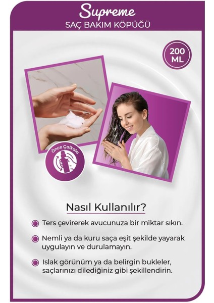 Supreme Saç Köpük 200 ml - Nemlendirme modelleri