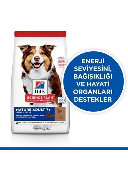 Hills Mature Senior +7 Medium Orta Irk Kuzu Etli Yaşlı Köpek Mamasi 2.5 kg fiyatları