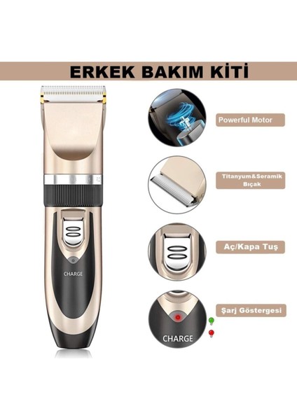 Şarjlı Erkek Tıraş Makinesi Yedek Batarya Siyah Pratik ve Güçlü Kullanım modelleri