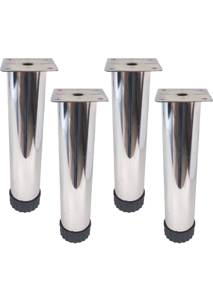 Metal Dolap Mobilya Baza Ayak Krom 20CM / 4 Adet