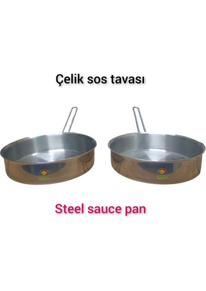 20 cm Büyük Boy Iki Adet Paslanmaz Çelik Sosluk Seti, Dayanıklı ve Şık Tasarım