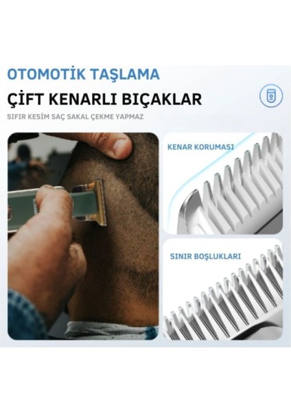 Yeşil Turbo Serisi Dijital Şarjlı Çok Fonksiyonlu Saç Sakal Vücut Makinesi