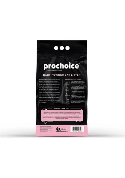 Prochoice Bentonit Bebek Pudralı Topaklanan Doğal Kedi Kumu 10 Lt