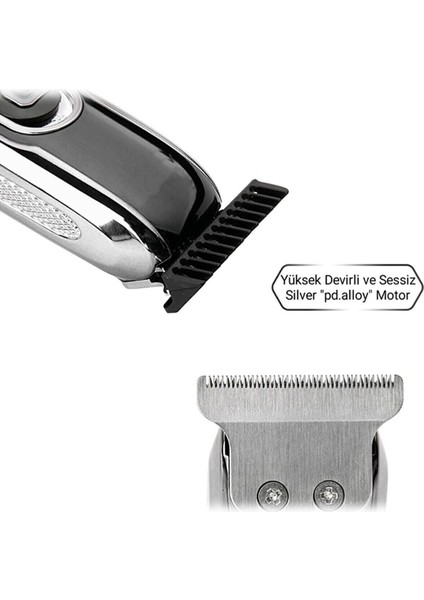 Siyah Güçlü Bıçaklı Turbo Tıraş Makinesi Saç ve Sakal modelleri
