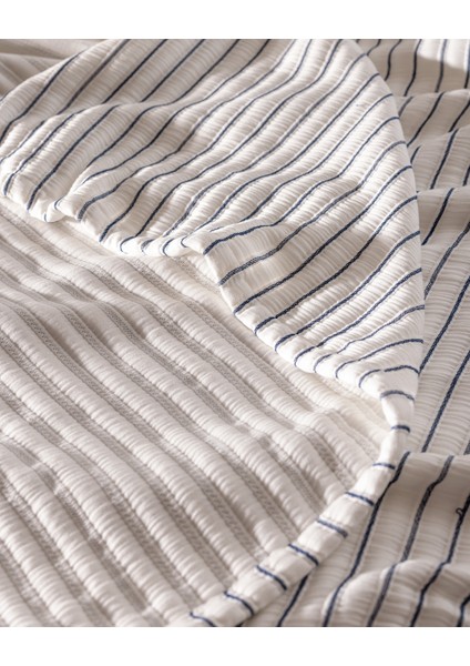 Josselin Çift Kişilik Pamuklu Yatak Örtüsü - Lacivert