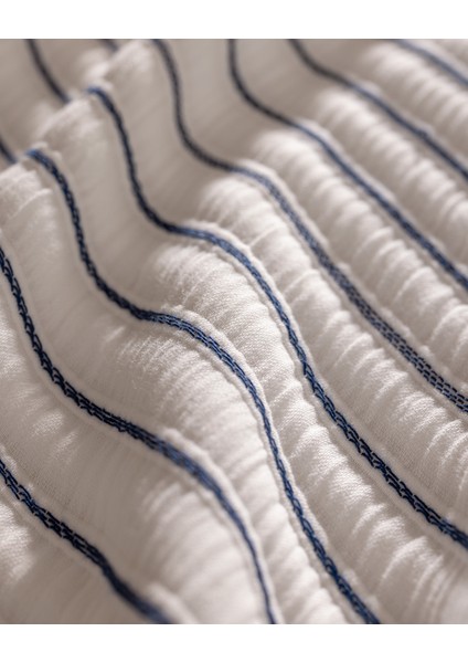 Josselin Çift Kişilik Pamuklu Yatak Örtüsü - Lacivert