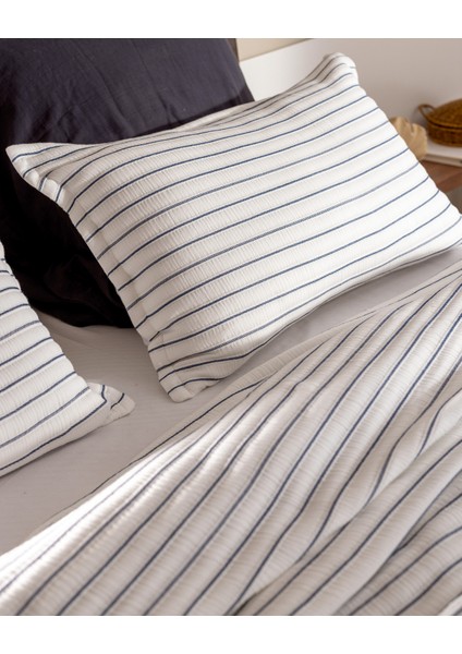 Josselin Çift Kişilik Pamuklu Yatak Örtüsü - Lacivert