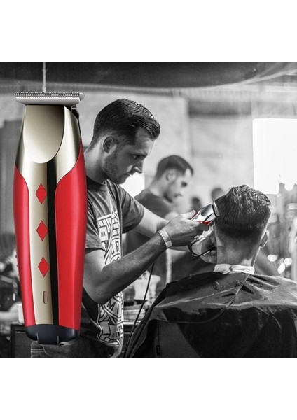 Kırmızı Tıraş Makinesi Saç ve Sakal Kesim Ense Çizim Minik Dev 9718