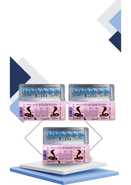 Vega Mavi Cobra8 Hap 130 Mg 6x3 Dizi(Toplam 18 Tablet) COBRA130MG Cobra_hap Kobrahap Mavi Kobra Geciktirme8 Cialis8 Lifta8
