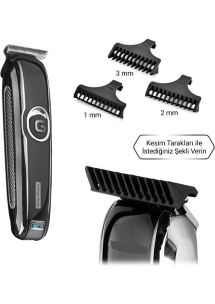 Siyah Şarjlı Çok Fonksiyonlu Traş ve Kılı Kesme Makinesi