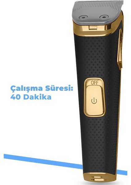 Çift Port Şarj Girişli Erkek Bakım Seti Kablolu ve Kablosuz Kullanım Siyah fırsatları