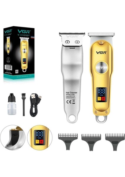 Mini Metal Tıraş Makinesi Şarjlı ve Profesyonel V-290 Sarı