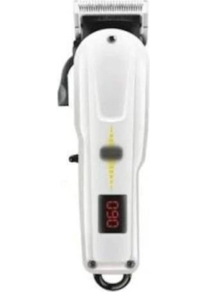 Kablosuz Dijital Göstergeli Çelik Bıçaklı Saç Sakal Tıraş Makinesi Beyaz fiyatları