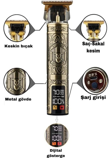 Pratik Tıraş Makinesi Saç ve Sakal Bacak ve Ense Tıraşı Güçlü ve Kullanışlı