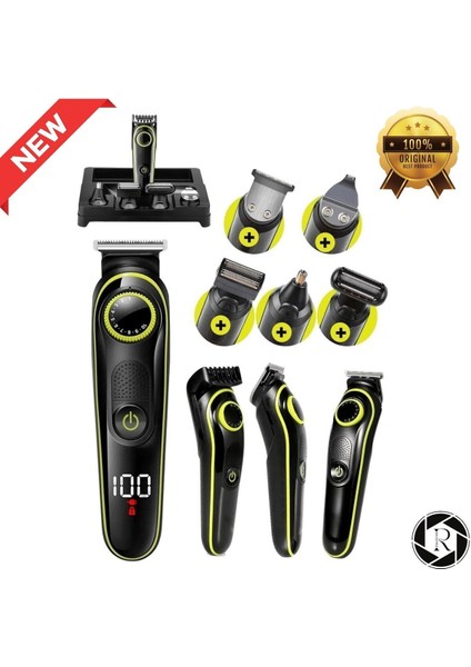 5'in1 Kablosuz Erkek Traş Makinesi Saç Sakal ve Vücut Bakım Seti Siyah