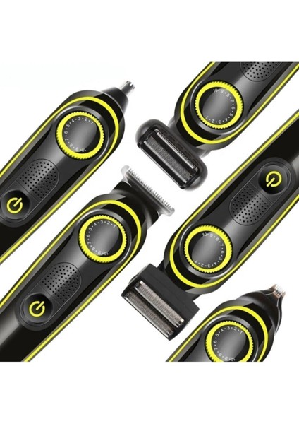 5'in1 Kablosuz Erkek Traş Makinesi Saç Sakal ve Vücut Bakım Seti Siyah modelleri