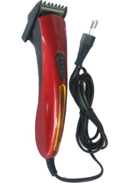 Kablolu Elektrikli Saç Tıraş Makinesi Kırmızı Güçlü ve