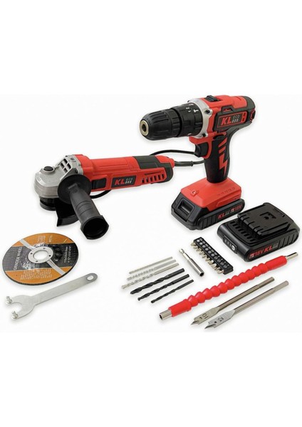 Iki Akülü Darbeli Şarjlı Matkap Seti, Çantalı, Taşınabilir ve Kullanışlı