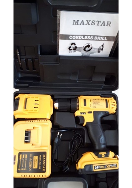 Yüksek Güçlü 24V Lityum Ion Çift Akülü Darbesiz Şarjlı Matkap modelleri