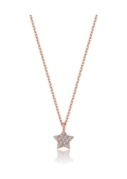 Altın Kolye - Taşlı Mini Yıldız 14 Ayar Altın Kolye