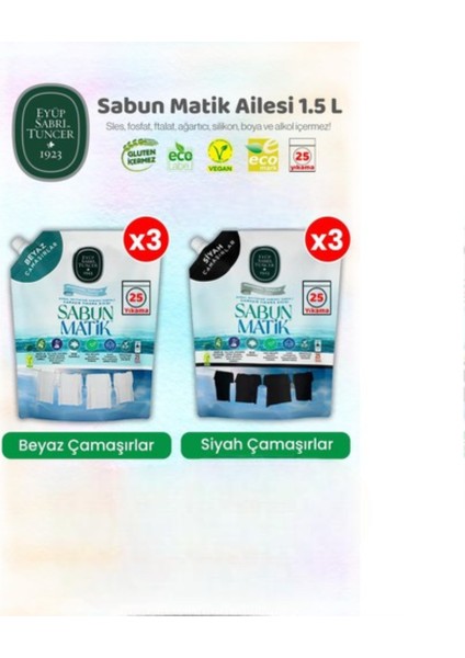 Beyazlar X3 + Siyahlar X3 Çamaşır Yıkama Sıvısı 1. 5 L ve Rosıe