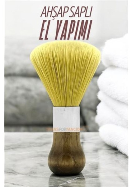 El Yapımı Sarı Tıraş Fırçası Sakal Temizliği ve Bakım