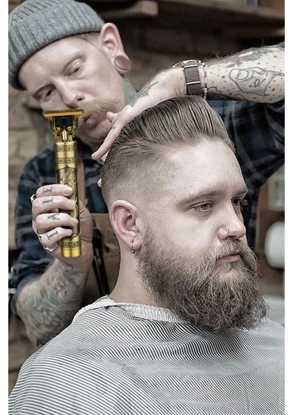 Budha Desenli Şarjlı Tıraş Makinesi Alüminyum Gövde Suya Dayanıklı ve Pratik