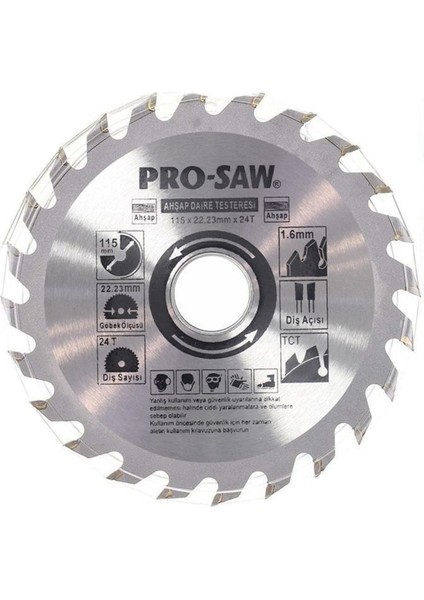 Pro-Saw PS51200 Uyumlu Ahşap Testere ve Matkap Aparatı 115 mm 24 Diş