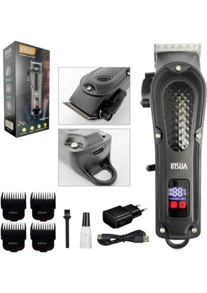 Siyah Tekno Faresi Insua HK-750 Traş Makinesi ve Güçlü Tasarım