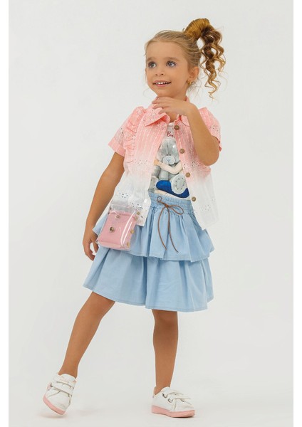 2-6 Yaş Bandırmalı Etekli 3'lü Takım modelleri