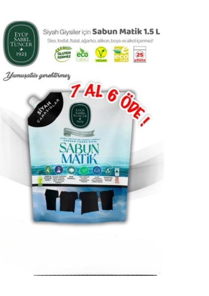 7 Al 6 Öde Est Siyah Çamaşırlar Sıvı Sabun Matik 1. 5 L ve Rosıe