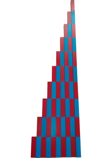 Montessori Ahşap Kırmızı Mavi Çubuklar fiyatları