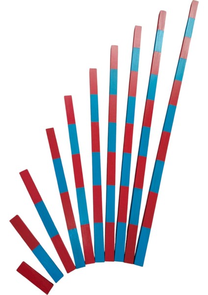 Montessori Ahşap Kırmızı Mavi Çubuklar indirimleri
