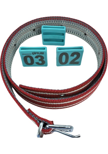 70 Adet Turkuaz Renk Büyükbaş Hayvan Boyunluk Kemer ve Numaratör Takımı (Kemer+Numara) indirimleri